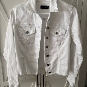 Kut from the Kloth Kara Frayed Women's White Jean Jacket
